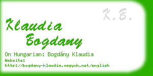 klaudia bogdany business card